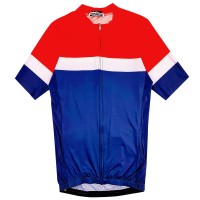A large number of custom-made competitive cycling clothes design short-sleeved contrast color mountain bike shirts high-bright reflective strip cycling shirts on the back SKCSCP019 45 degree